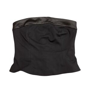 J.McLaughlin Rory Shell Black Strapless Satin Trim Corset Top Size 8 NEW